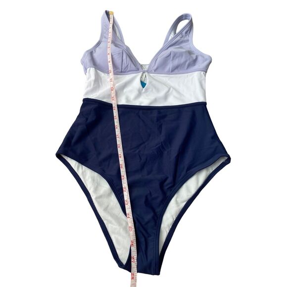 Cupshe Women's Swimsuit Size Small One Piece V Neck Keyhole Cutout Color Block - Picture 8 of 8